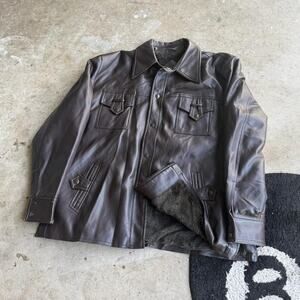 Y2K Vintage Leather Fur Lined Jacket